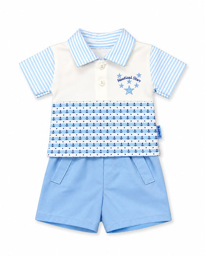 Premature Blue T-Shirt & Shorts Set - Nautical stars