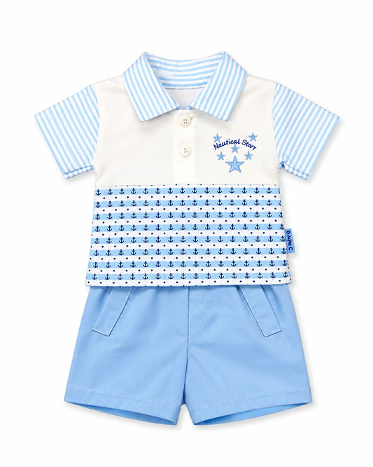 Premature Blue T-Shirt & Shorts Set - Nautical stars