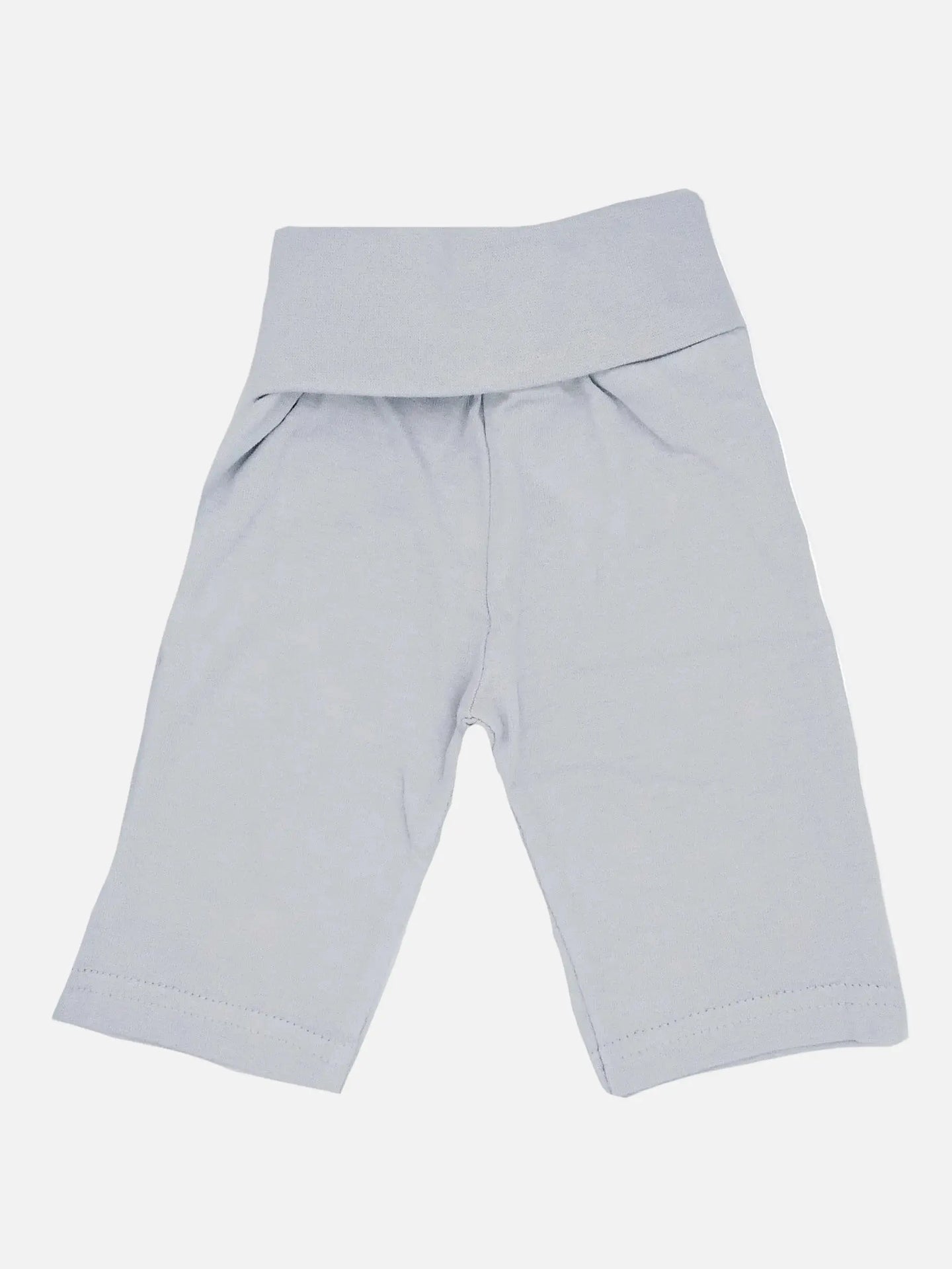 Blue organic rolled waist baby trousers by Under The Nile