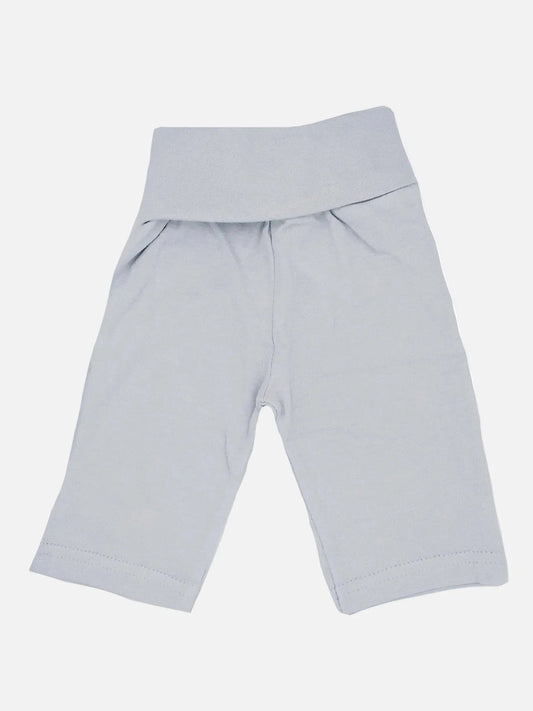 Blue organic rolled waist baby trousers by Under The Nile