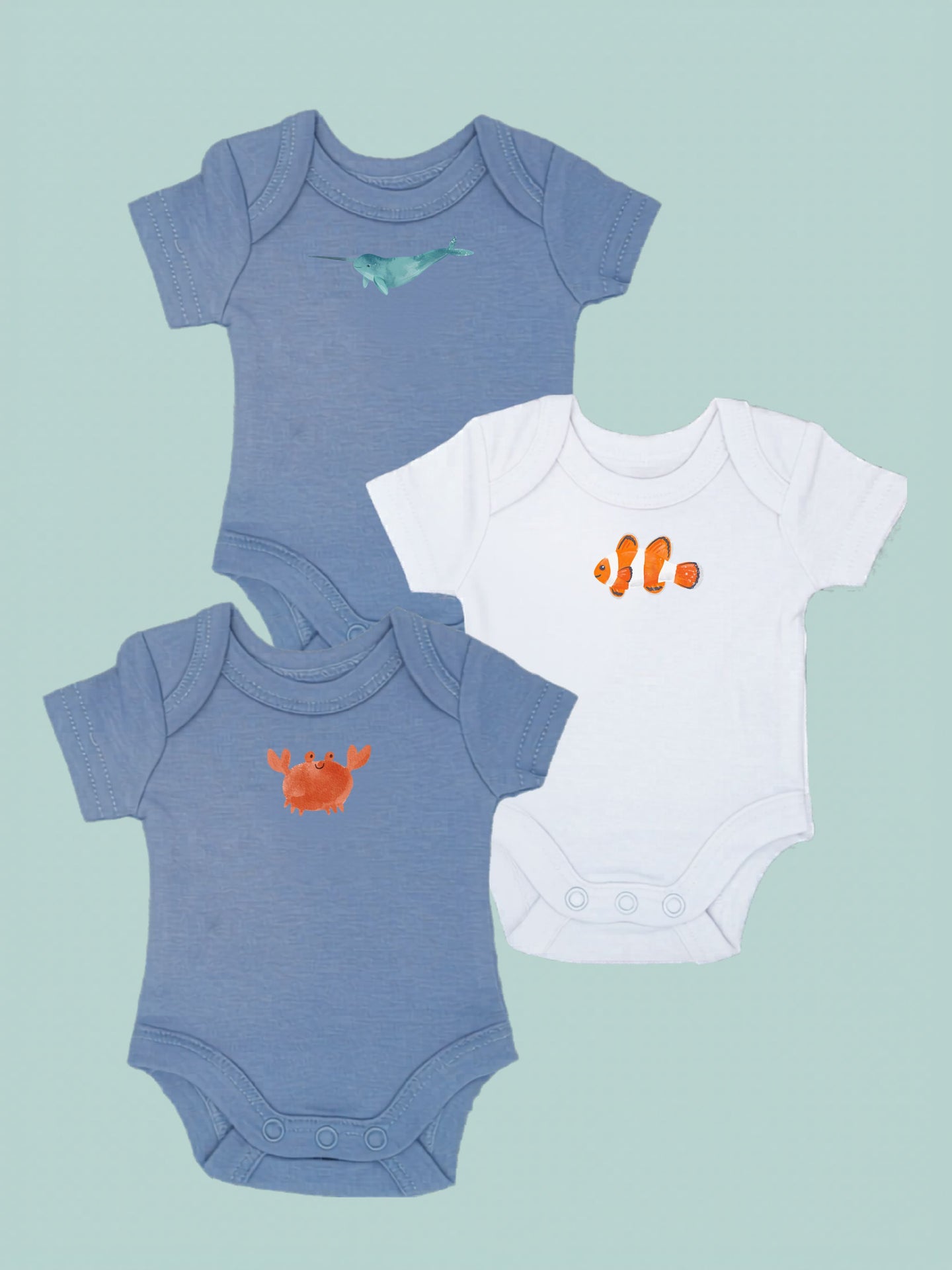 Sea Life Premature Vests - 3 Pack Bodysuit / Vest Little Dreamer 