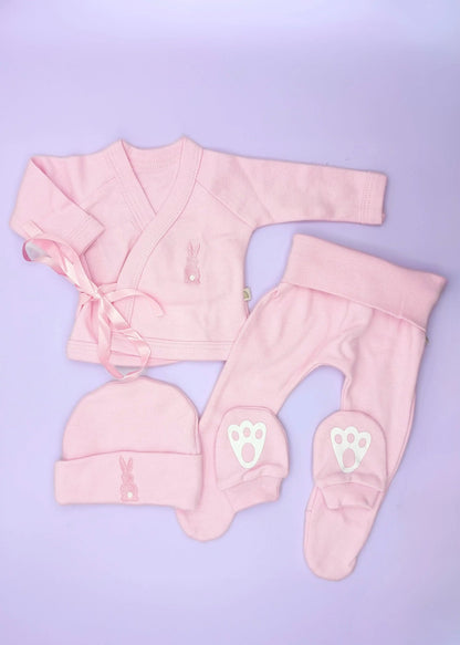 Super Cute 4 Piece Bunny Set - Pink Outfit Little Lumps 