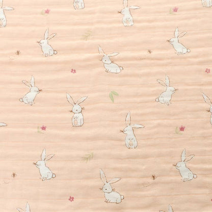 Ziggle Muslin - Pink Bunnies - 80 x 80 cm Swaddle Blanket Ziggle Baby 