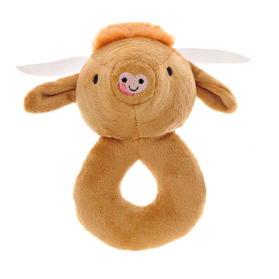Highland Cow Plush Baby Rattle Rattle Ziggle Baby 