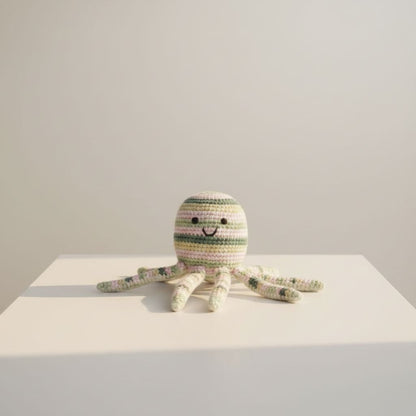 Patstel Octopus Baby Rattle Fair Trade Crochet Organic Cotton Toy Best Years 