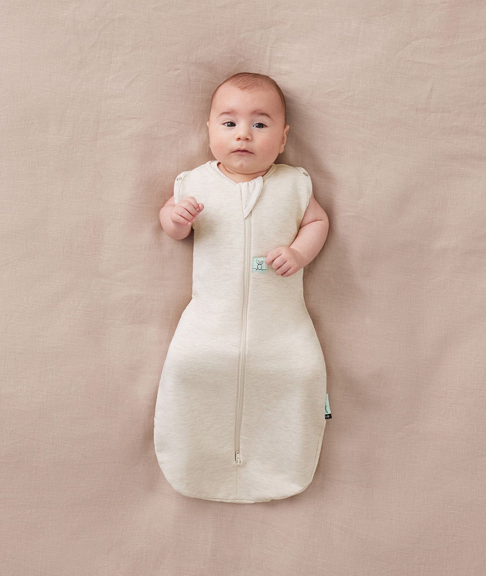 Ergopouch - Organic All Year Cocoon Swaddle Bag -Oatmeal Marle -1 Tog Sleeping Bag ErgoPouch - Australia 