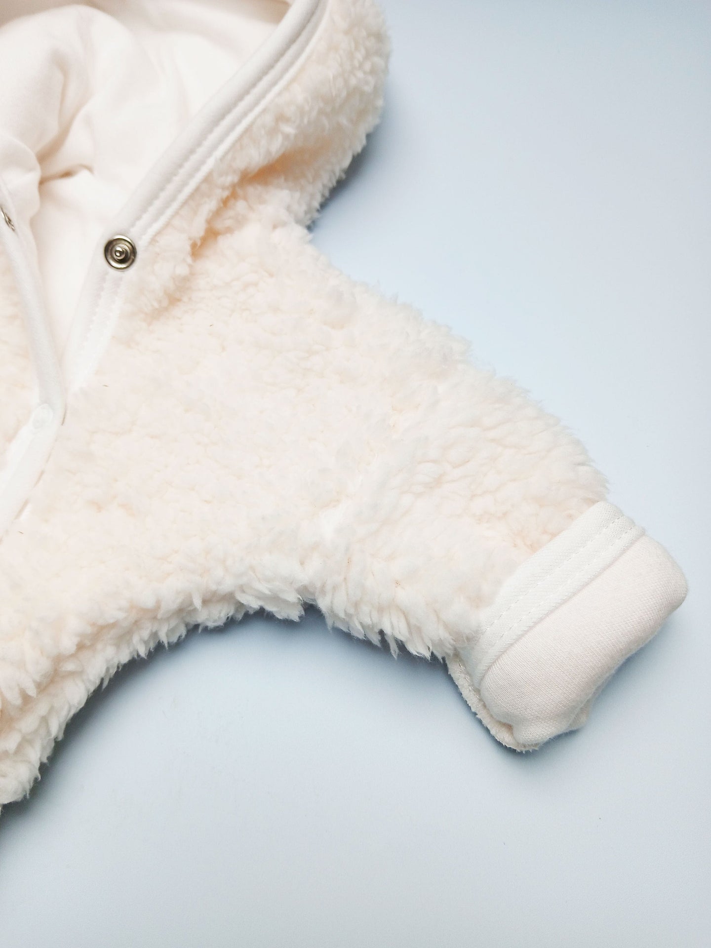 Fluffy Tiny Baby Pramsuit - Cream Tiny & Small