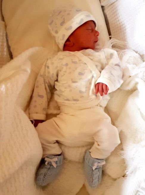 Premature Baby Set, Wrap top & trousers, Ocean Blue, Premium Organic Cotton Tiny & Small