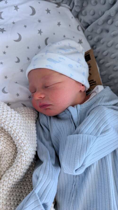 Premature Round Hat, Ocean Blue, Premium 100% Organic Cotton Hat Tiny & Small 