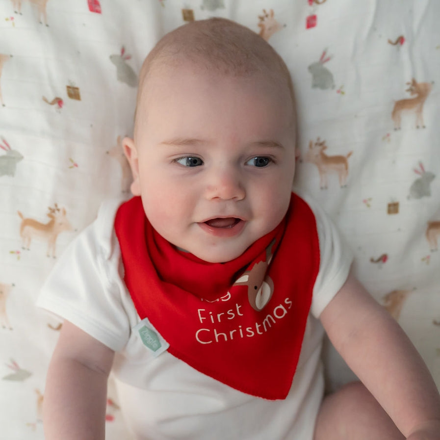 Ziggle Muslin - Christmas Reindeer & Rabbit - 80 x 80 cm