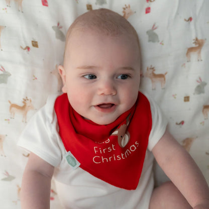 Ziggle Muslin - Christmas Reindeer & Rabbit - 80 x 80 cm