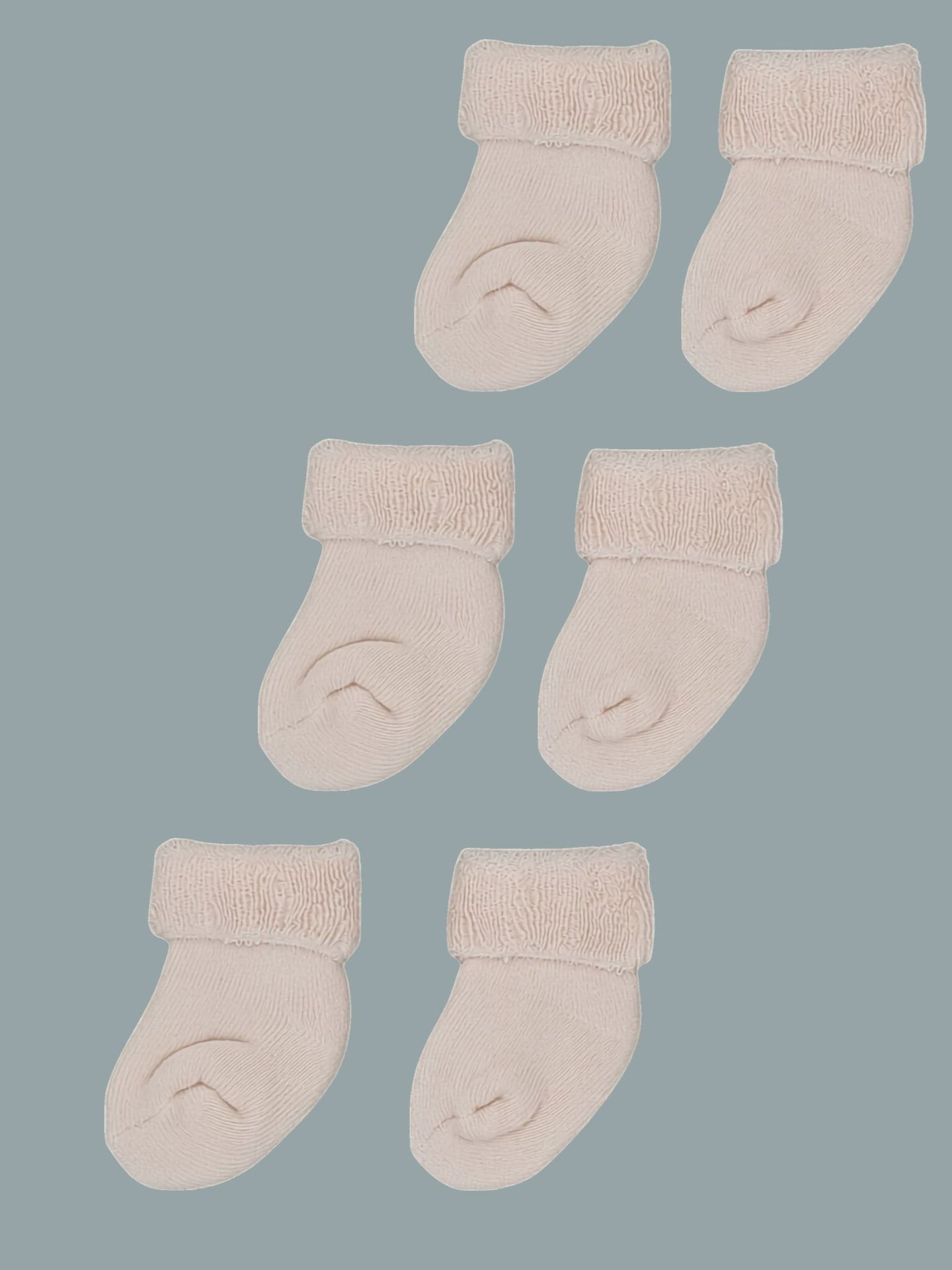 Set of three pairs of socks: Dark cream Towelling Stay-on Premature Baby Socks Socks Little Mouse Baby Clothing & Gifts 