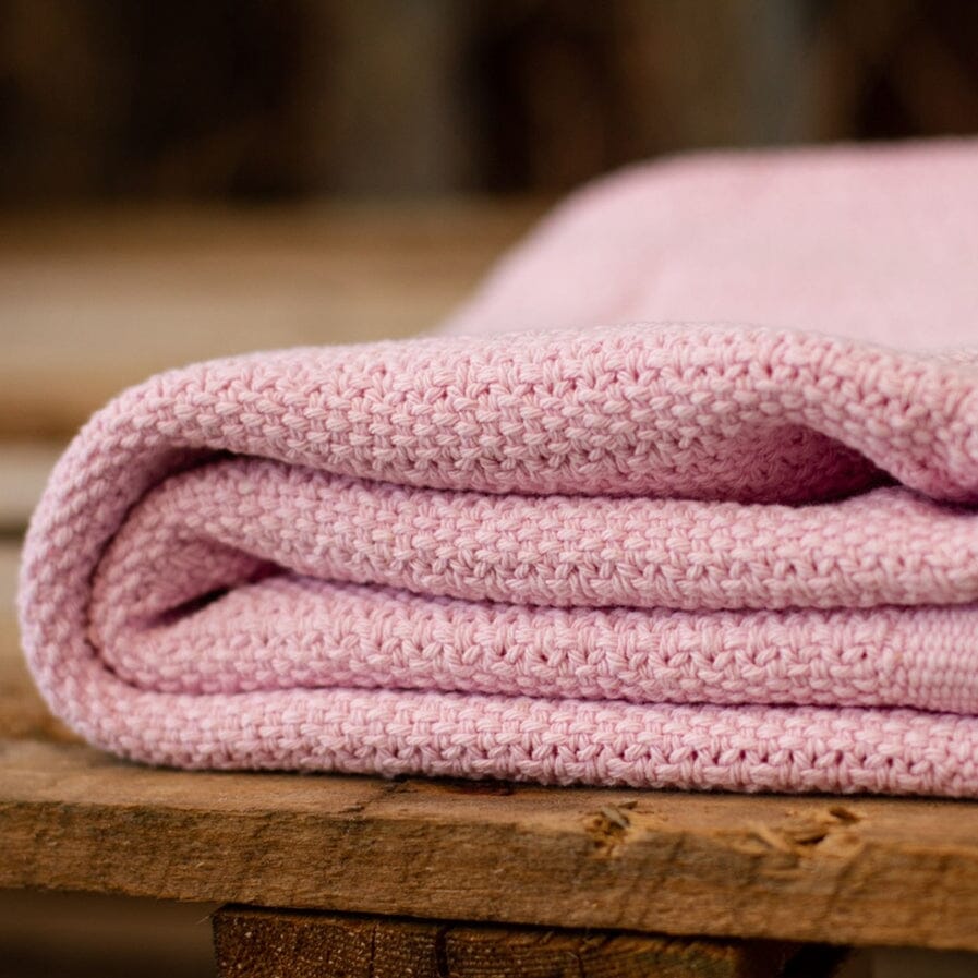 100% Cotton Cellular Baby Blanket - Dusky Pink Blanket Hippychick 