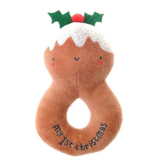 My First Christmas Pudding Plush Baby Rattle Rattle Ziggle Baby 