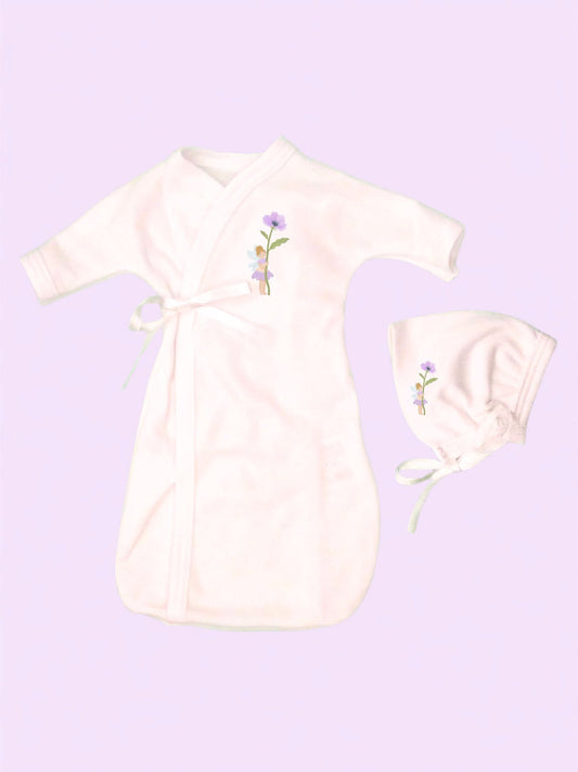 Flower Fairy Baby Bereavement Gown & Bonnet, Organic (Burial Gown) Bereavement gown Tiny & Small 