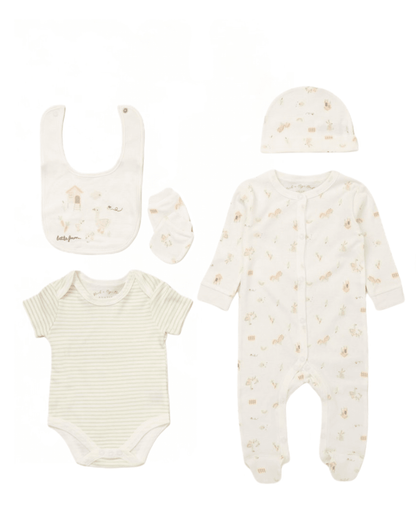 'Little Farm' 5 Piece Layette Gift Set Set Rock a Bye Baby 