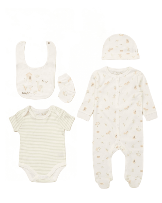 'Little Farm' 5 Piece Layette Gift Set Set Rock a Bye Baby 