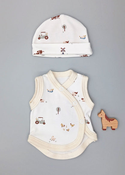 Incubator Vest & Round Hat Set - Farmtime Incubator Vest & Hat Set Tiny & Small 