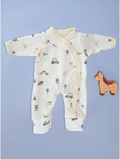 Prem Baby Sleepsuit, Farmtime Sleepsuit / Babygrow Tiny & Small 