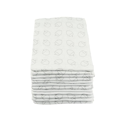 Grey Acorn Cotton Muslin - 70cm x 70cm (One Muslin) Muslin Muslinz 