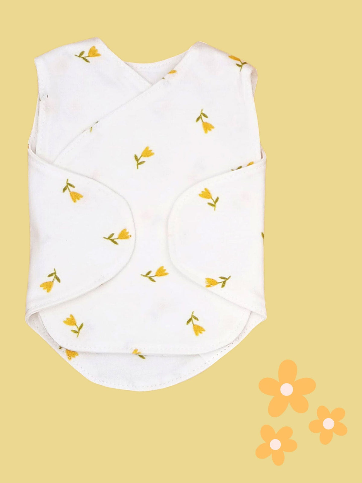 Bumble and Bloom incubator vest 2 pack, close-up of print