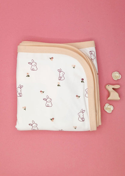 Baby Blanket, Floral Bunny Print Blanket Tiny & Small 
