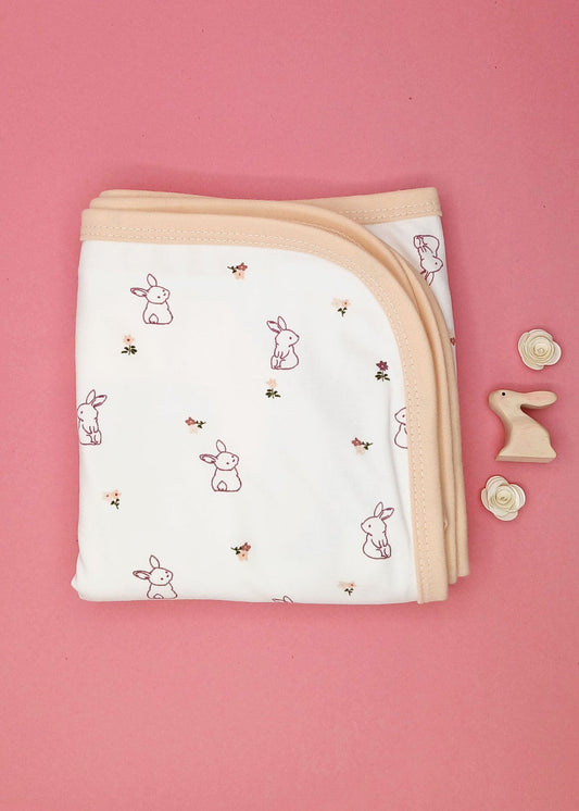 Baby Blanket, Floral Bunny Print Blanket Tiny & Small 