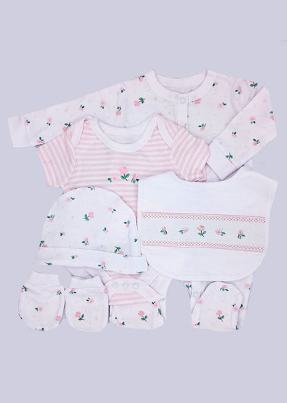 5 Piece Floral Layette Set Rock a Bye Baby