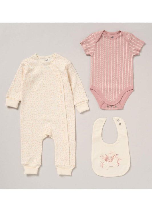 Flowers 3 Piece Layette Set Set Rock a Bye Baby 