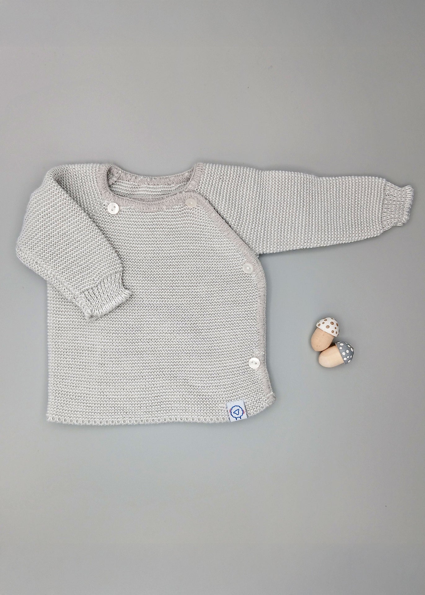 Knitted Light Grey Cardigan Cardigan / Jacket La Manufacture de Layette 