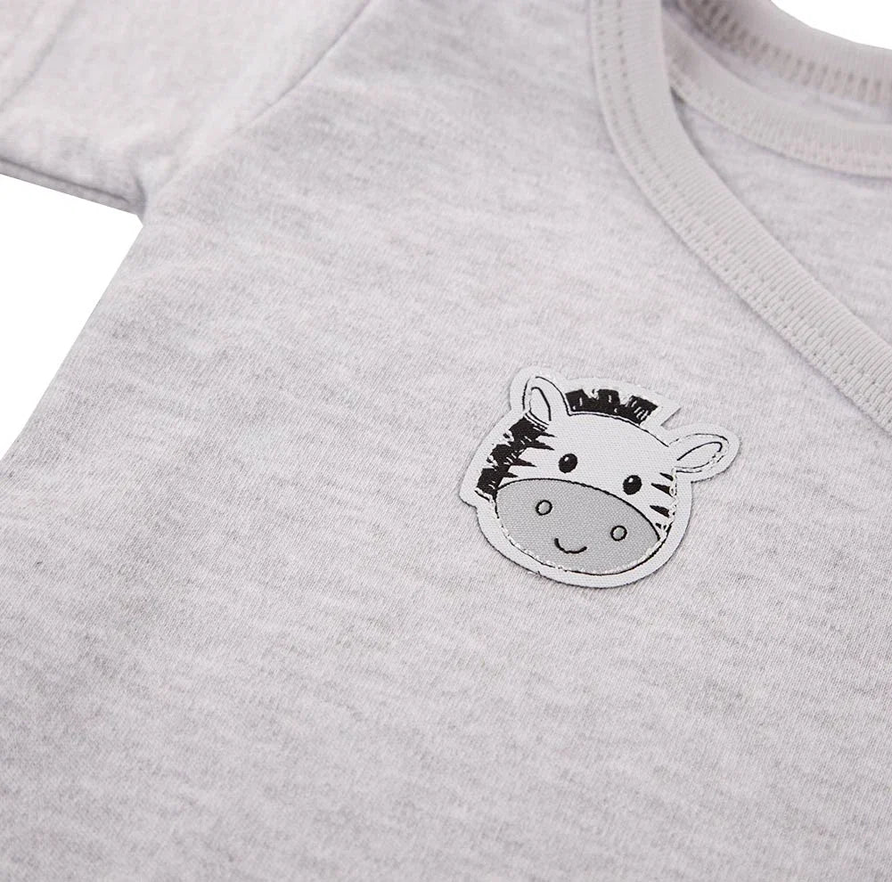 Short Sleeved Bodysuit, Cute Zebra Design - Grey Bodysuit / Vest EEVI 