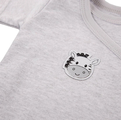 Short Sleeved Bodysuit, Cute Zebra Design - Grey Bodysuit / Vest EEVI 