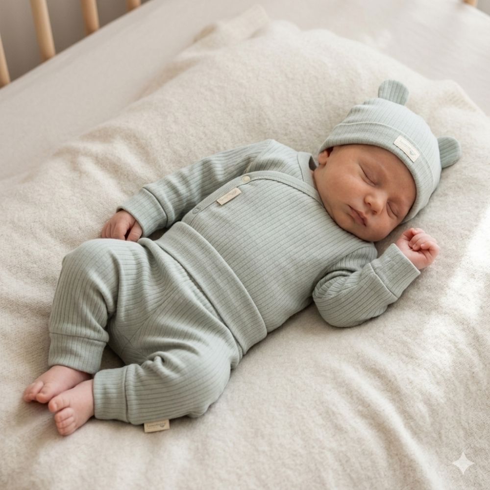 3 Piece Organic Baby Gift Set - Sage Set HomeGrown Baby 