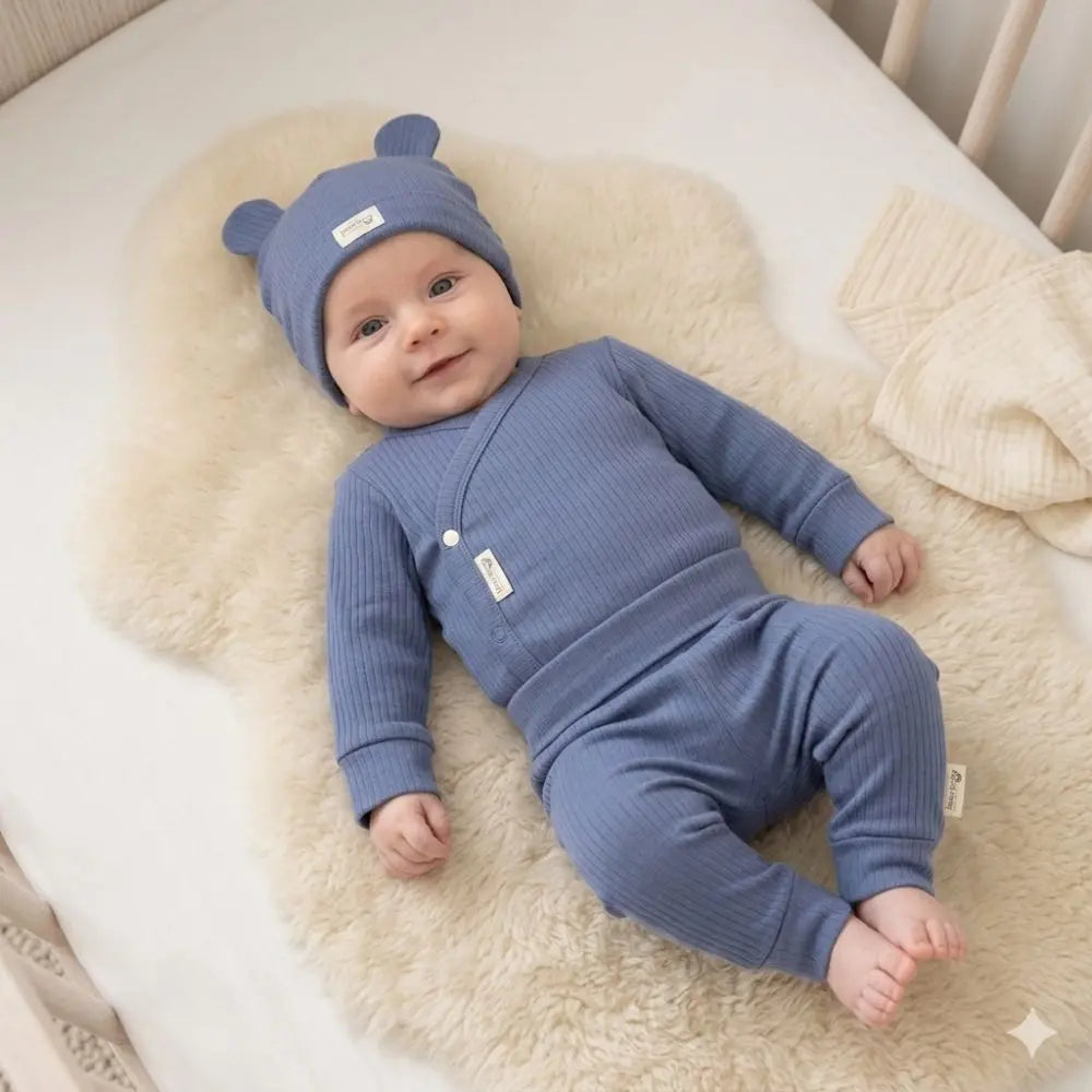 3 Piece Organic Baby Gift Set - Hyacinth Blue Set HomeGrown Baby 
