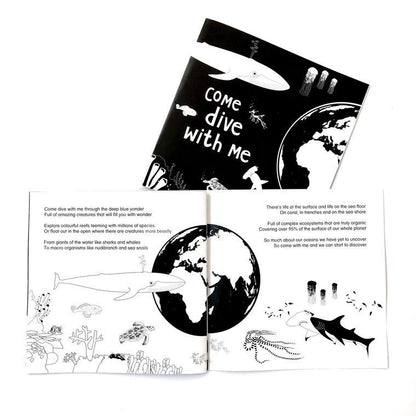 Come Dive With Me storybook Book The Little Black & White Book Project 