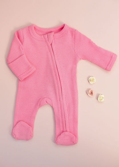 Footed Premature Baby Sleepsuit, Zips & Mitts - Candy Pink Sleepsuit / Babygrow Little Dreamer 