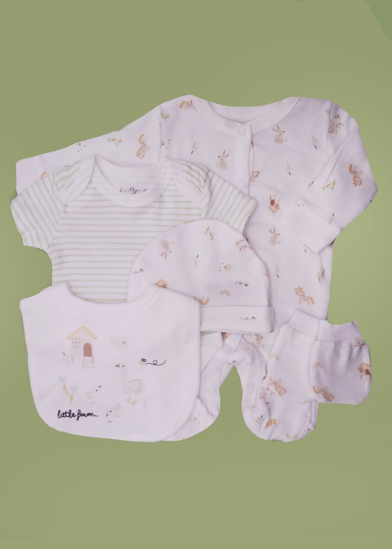 'Little Farm' 5 Piece Layette Gift Set Set Rock a Bye Baby 