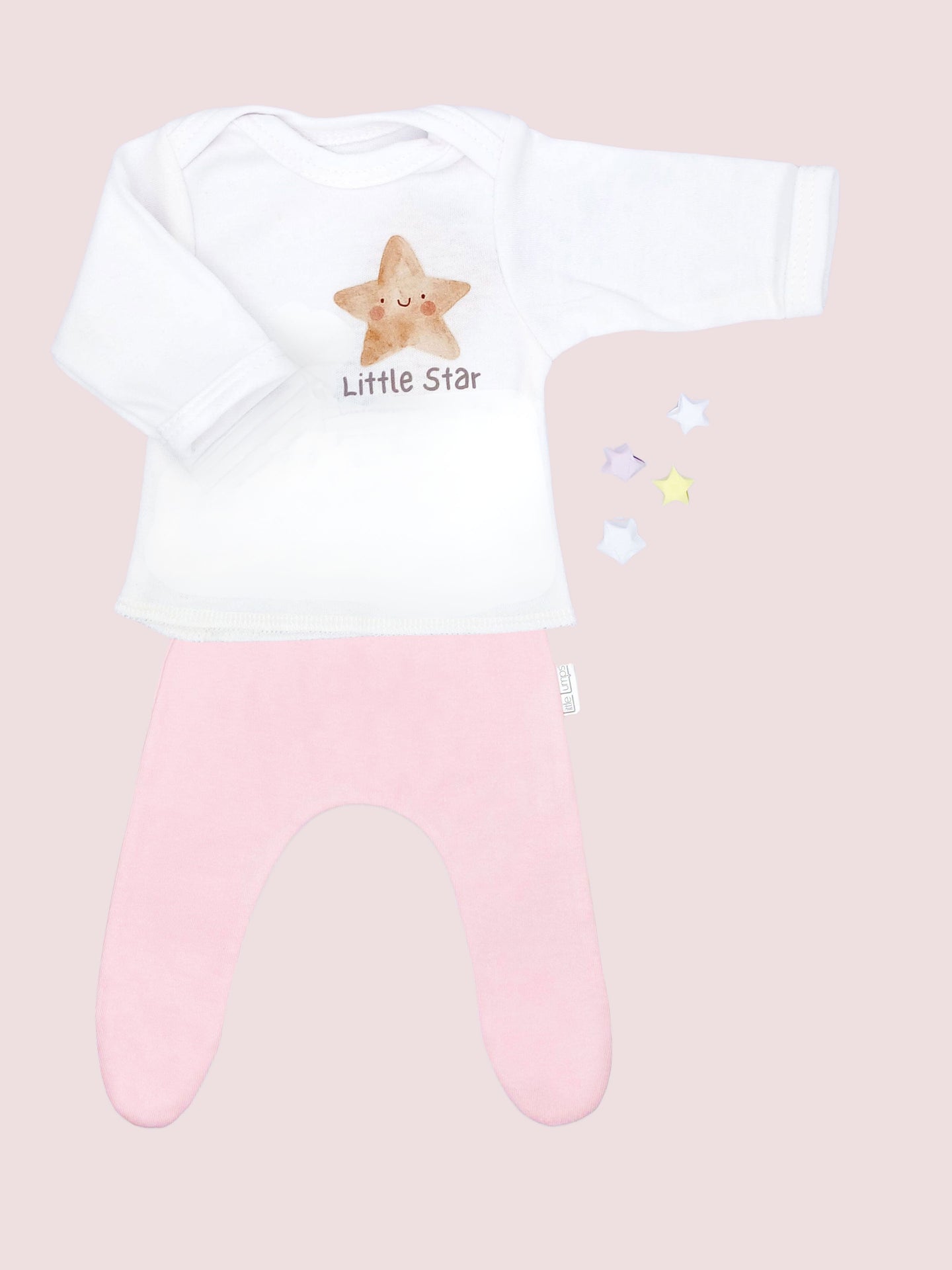 2 Piece Top & Pink Trouser Set, Little Star Top & Trousers Little Mouse Baby Clothing & Gifts 