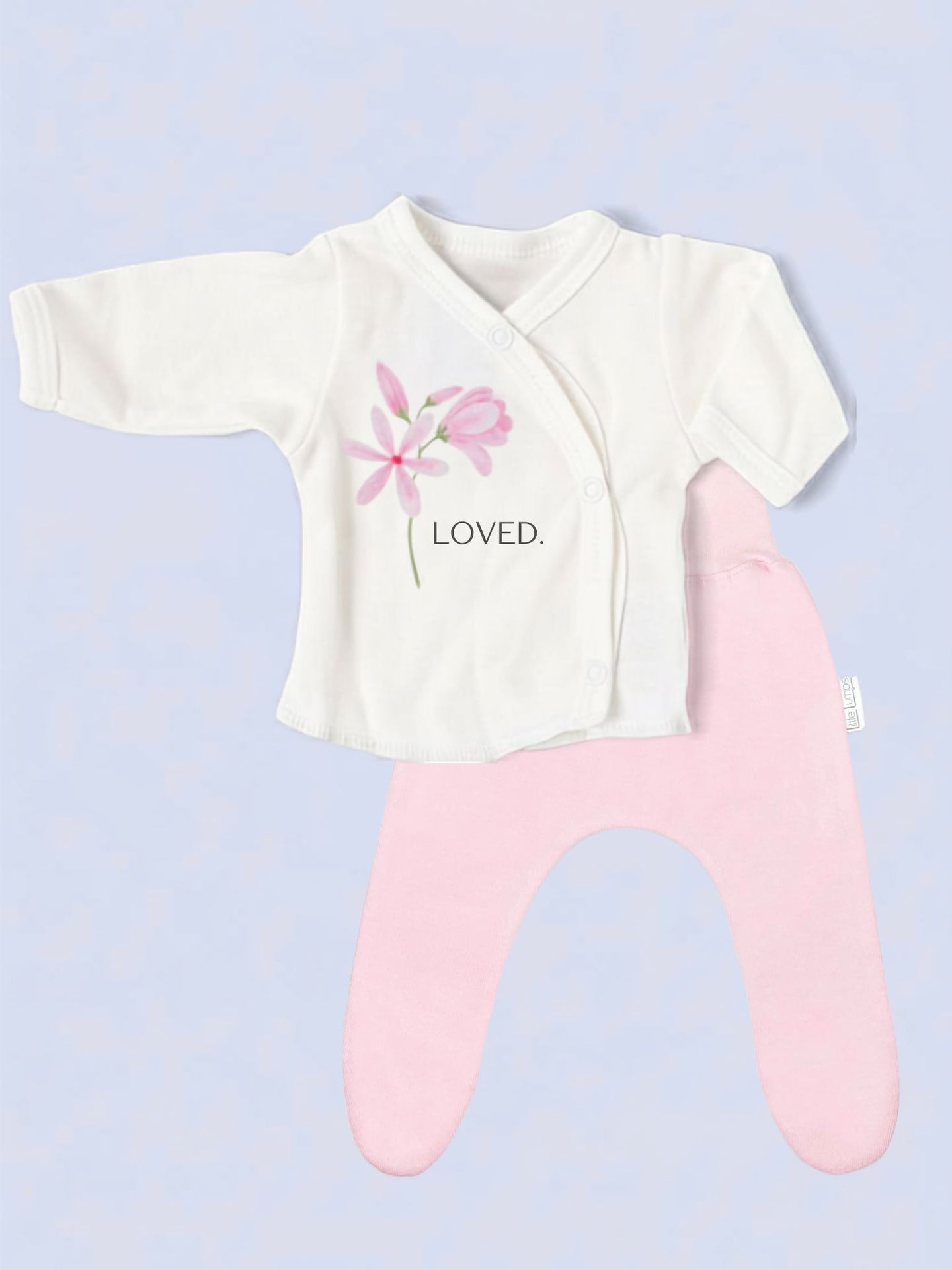 100% Cotton Premature Top & Trouser Set - Pink Geranium Choice of trousers Top & Trousers Tiny & Small 3-5lb Pink Trousers 