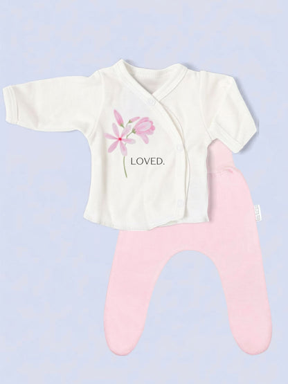 100% Cotton Premature Top & Trouser Set - Pink Geranium Choice of trousers Top & Trousers Tiny & Small 3-5lb Pink Trousers 