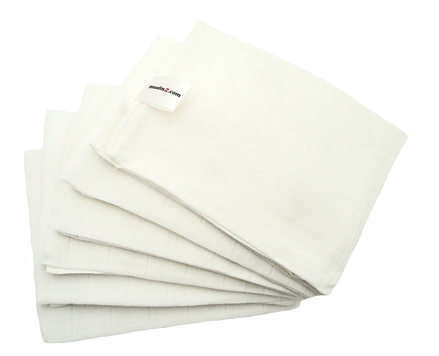 1 White Bamboo Organic Muslin - 70cm x 70cm Muslin Muslinz 