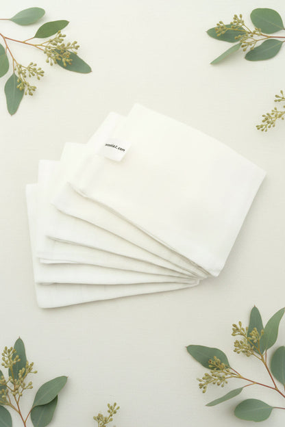 White 100% pure cotton muslin square 70x70cm by Muslinz, front
