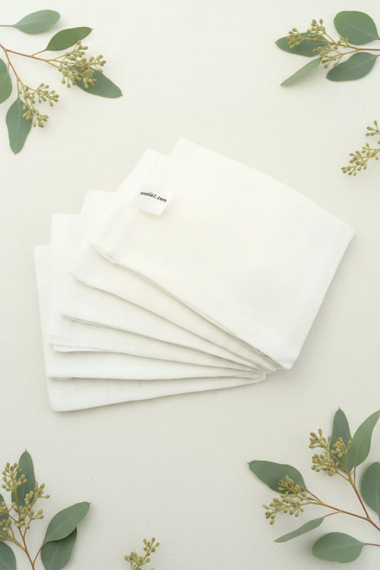 White 100% pure cotton muslin square 70x70cm by Muslinz, front
