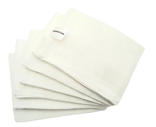 1 White Bamboo Organic Muslin - 70cm x 70cm Muslin Muslinz 