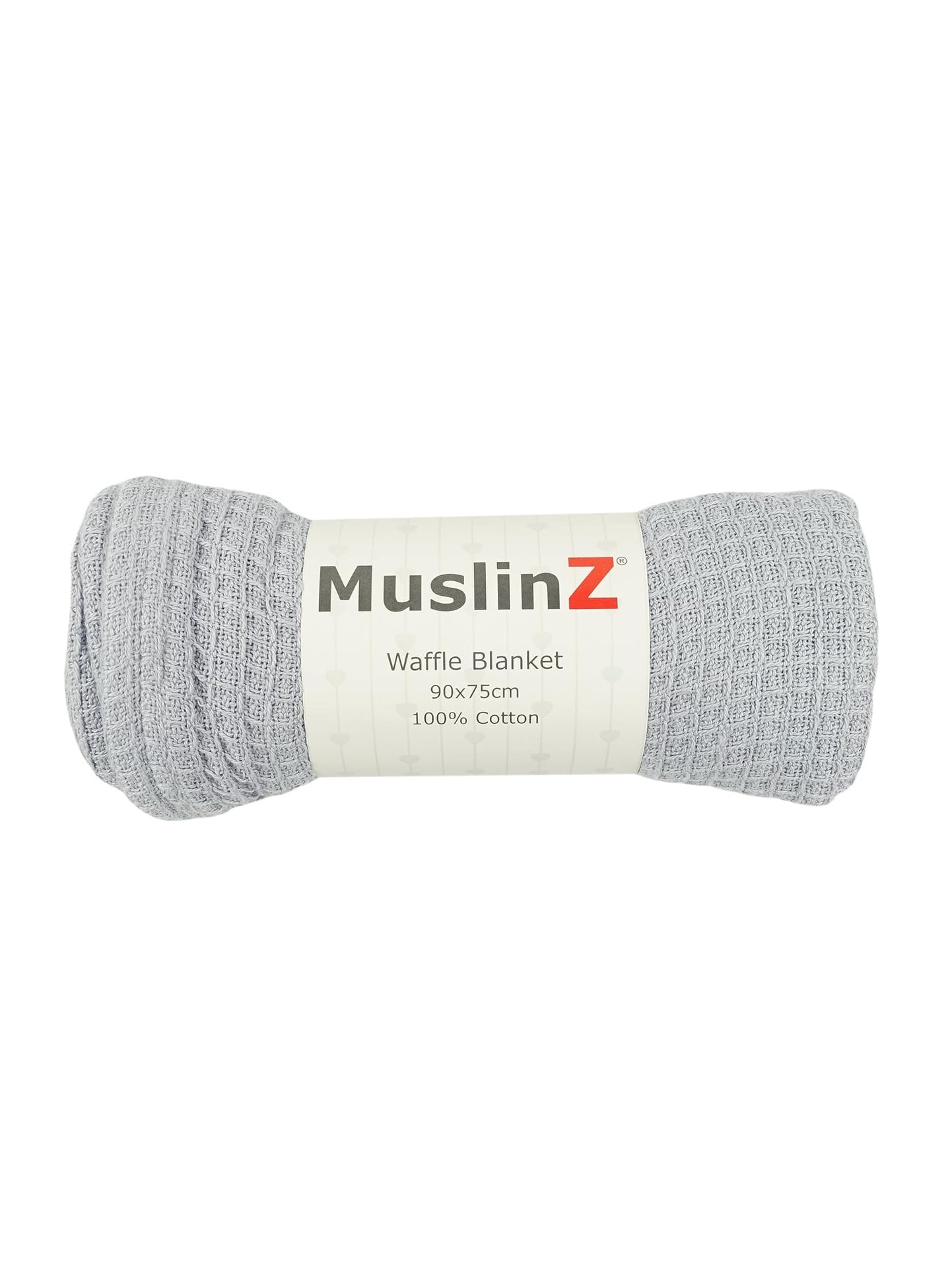 100% Pure Cotton Grey Waffle Blanket - 90cm x 75cm - Blanket Muslinz 