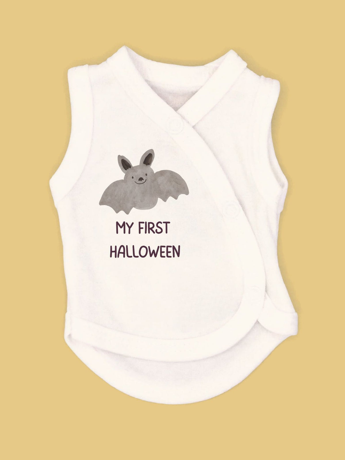 My First Halloween - Bat Incubator Vest, White, 100% Cotton