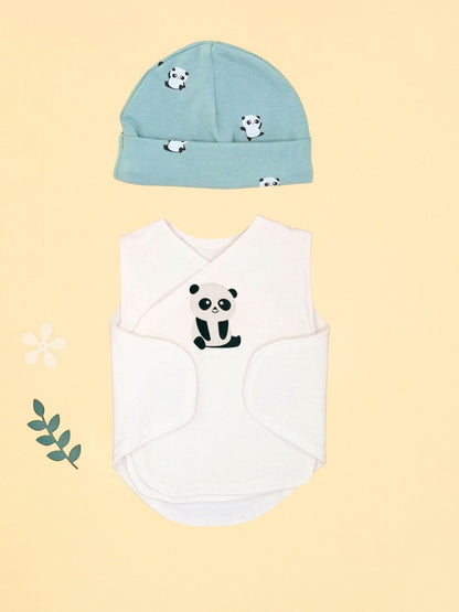 Organic Cotton Incubator Vest and Hat Set - Cuddly Panda