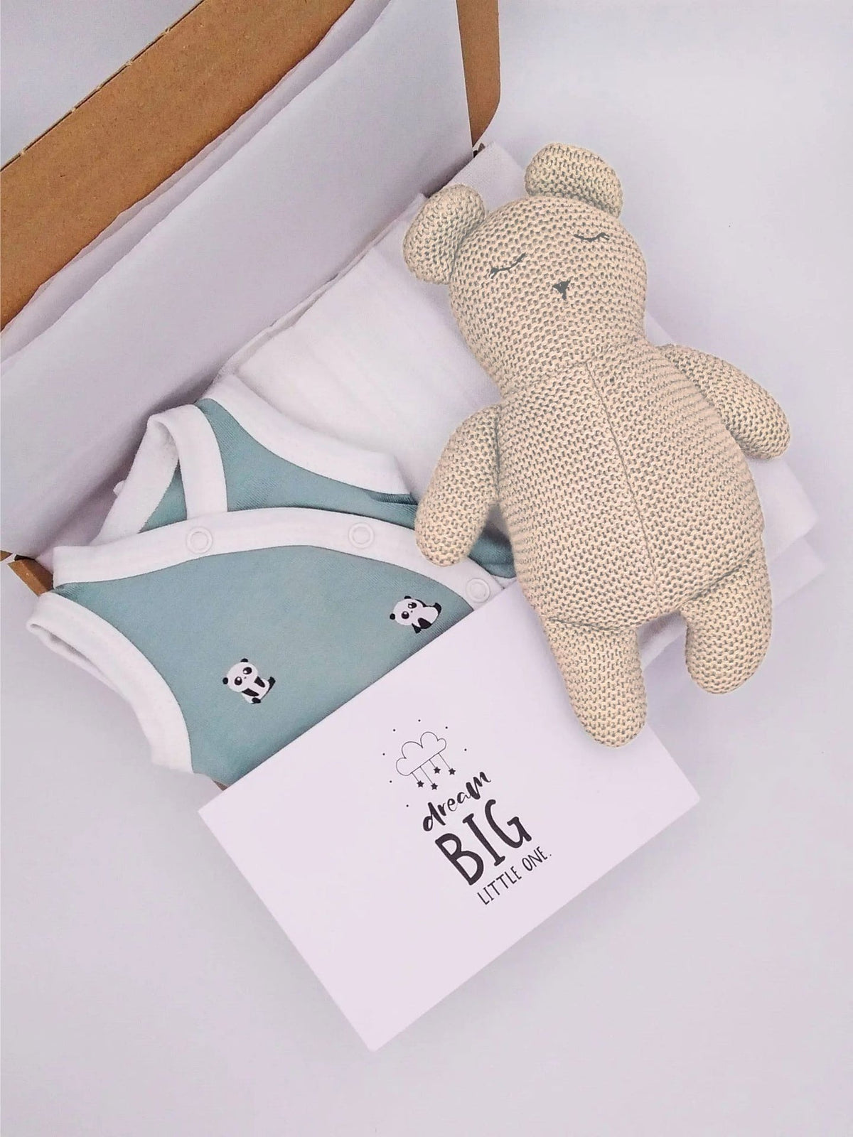 Cute Panda Gift Box - Incubator Vest, Toy, Muslin & Optional Card Gift Set Little Mouse Baby Clothing & Gifts 