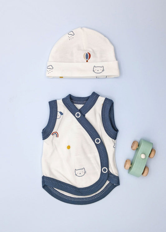 Incubator Vest & Round Hat Set, Pet Pals (Navy) Incubator Vest & Hat Set Tiny & Small 