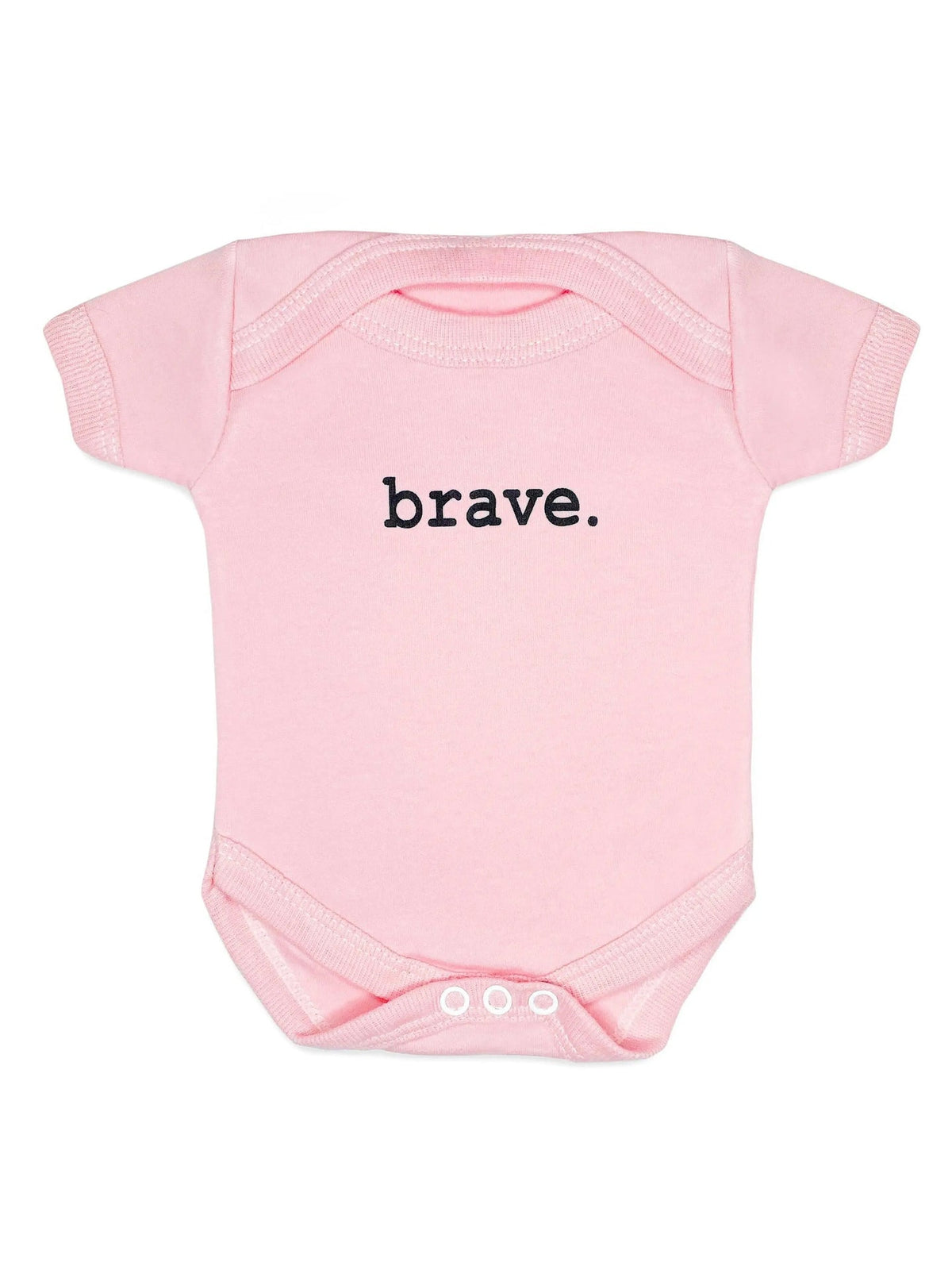Pink "Brave" slogan bodysuit for premature babies by Little Mouse